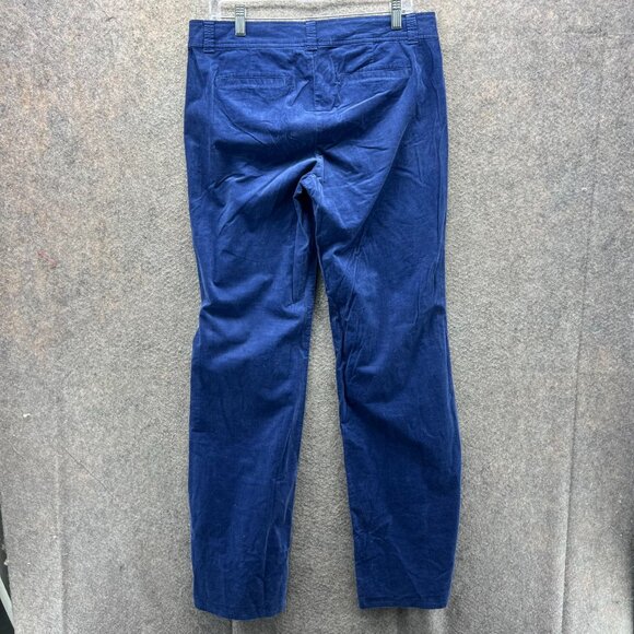 Lilly Pulitzer Pants Womens 10 Blue Corduroy Cotton Spandex Tropical Waist Trim - Picture 2 of 10